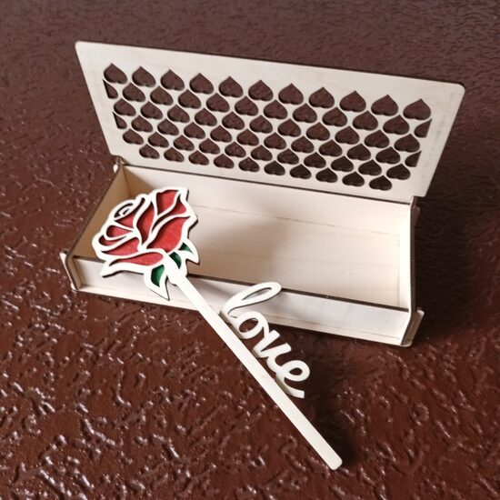 Dāvanu (naudas) kastīte "Roze", koka